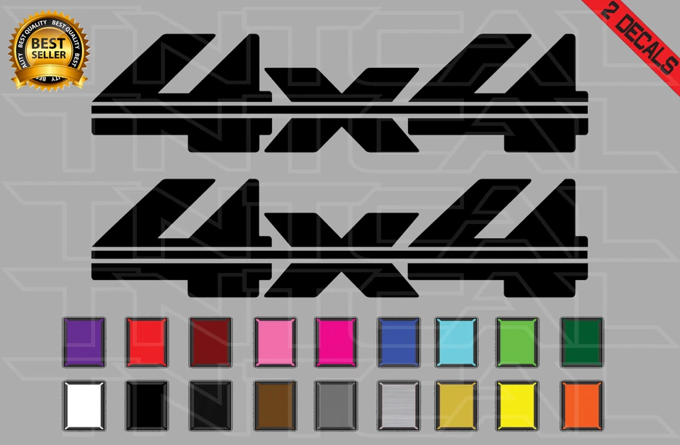 4x4 Decal Set Fits: 1988-1997 Chevy Silverado 1500 2500 GMC Sierra Vinyl Sticker - Image 1 of 1