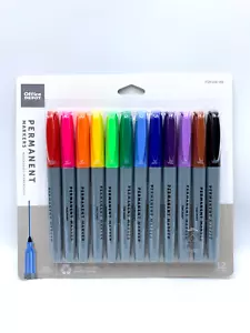 Office Depot 12 Stück feine Spitze Permanentmarker mehrere verschiedene Farben NEU - Bild 1 von 3