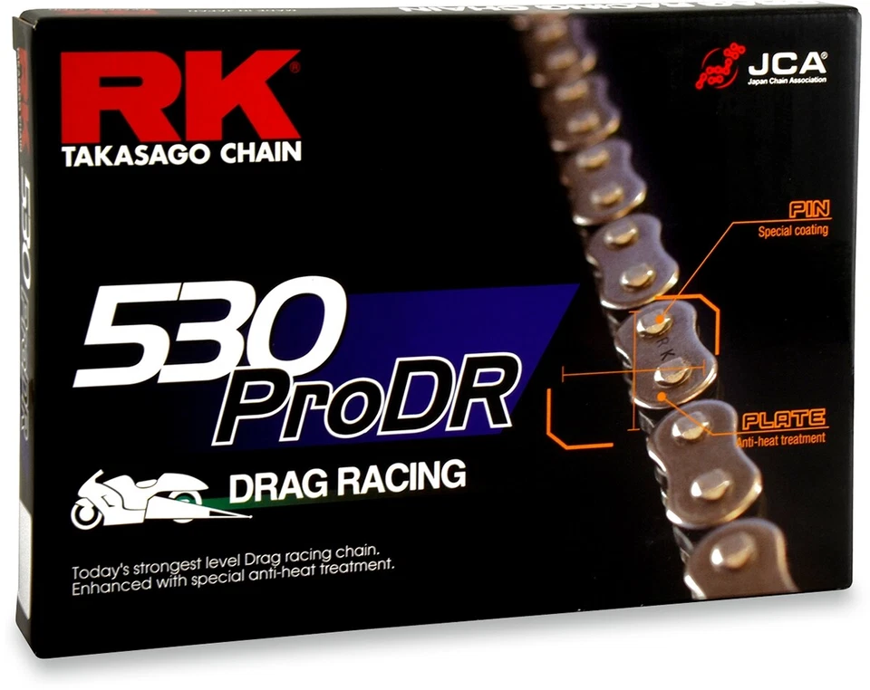 RK 530 Pro Street Motorcycle Drag Racing Chain 120 Links Natural 530PRODR-120 - Image 1 of 1