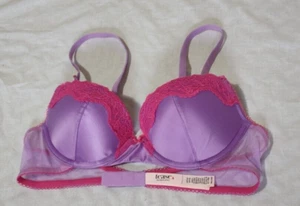 Victoria Secret Tease Lace 36A Purple Push Up Underwire Padded Bra VS - Picture 1 of 21