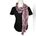 Burgundy & Pink are the Beautiful Colors of this Crinkle Scarf With Lace Trim