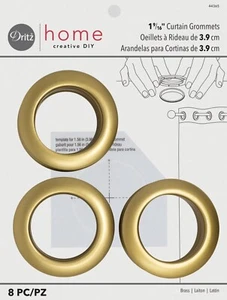 DRITZ -- Curtain Grommets (Brass) --- (1-9/16" Inner Diameter) -- 8/Pkg - Picture 1 of 5