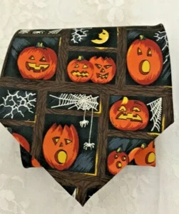 Corbata de cuello para hombre de colección Halloween calabazas asustadas y aterradoras - Imagen 1 de 3