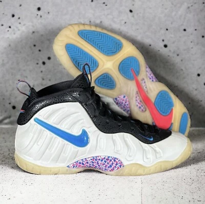 Nike Little Posite Pro (GS) Size 5.5y White Blue Hero Red 644792-102 Sneakers Foto 1 de 4