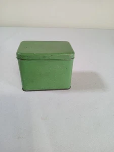 VINTAGE GREEN TIN CAN WITH LID - Bild 1 von 11