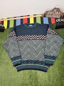 pendleton wool sweater L made in usa 100% virgin wool geometric pattern vintage - Picture 1 of 7