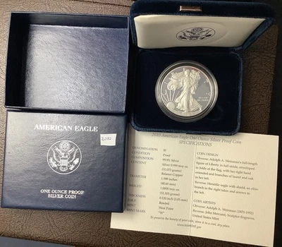 2010-W 1oz Proof American Silver Eagle Coin ASE w/OGP COA - Excellent Condition - Image 1 of 4