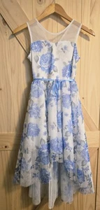 Girls Dress Size 10 Blue Flowers By Amy Byer - Picture 1 of 11