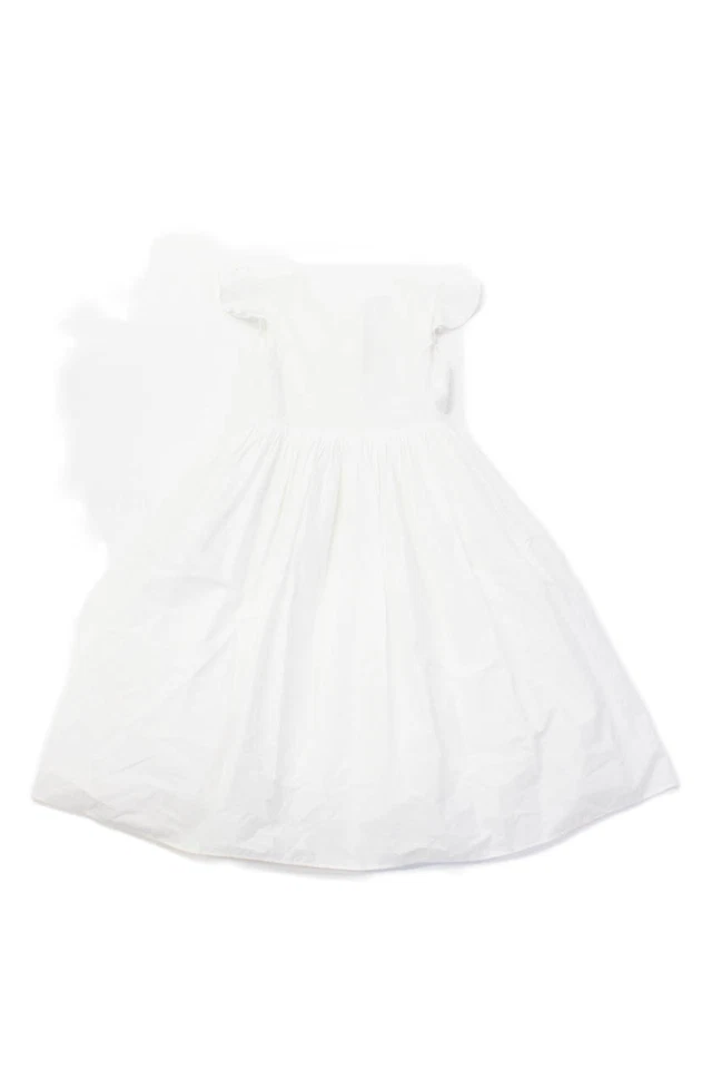 Vestido Jacadi Niñas Algodón Manga Corta Cuello en V Botón Línea A Blanco Talla 08 Foto 1 de 4