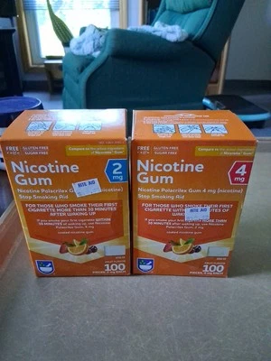  Goma de nicotina sabor fruta 100CT (lote de 2 cajas) 1 es 2 mg 1 es 4 mg Foto 1 de 3