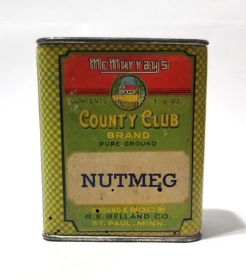 Vintage McMurray’s Nutmeg Spice Tin St Paul MN Collectable Advertising - Image 1 of 4