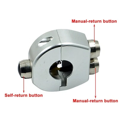 7/8" 22MM Motorrad Lenker Silber Schalter Selbstrastend / Taster 12V - Image 1 of 4