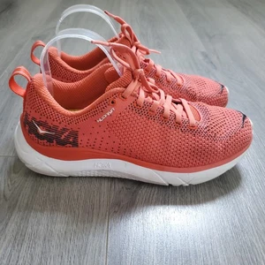 Hoka One One Hupana 2 Shoes Womens Size 8 Orange White Knit Lightweight Sneakers - Picture 1 of 10