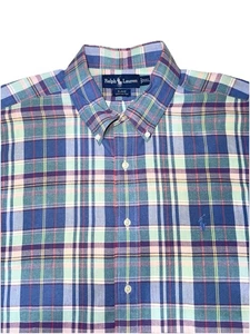 Camisa Polo Ralph Lauren BLAKE Para Hombre XXL Colorida Cuadros Manga Corta Algodón LEER - Imagen 1 de 13