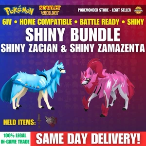 ✨6IV SHINY Zacian & Zamazenta✨Pokemon Scarlet And Violet - Picture 1 of 4