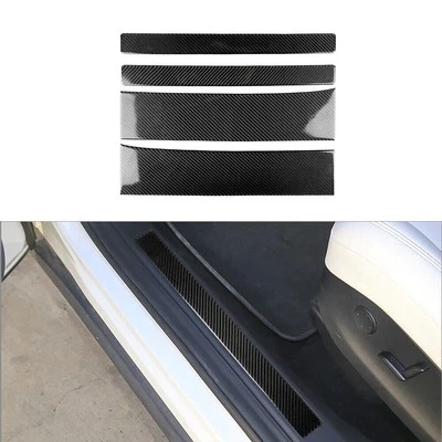 Cubierta de alféizar interior de puerta de fibra de carbono 4 piezas para Tesla X Foto 1 de 4