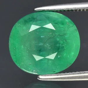 💎 2.93ct 9.5x8.5mm Cushion Green Emerald - Nigeria Gemstone - Picture 1 of 4