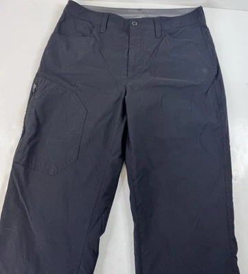 Eddie Bauer Fleece Lined Cargo Pants Black Nylon Hiking Mens Size 32 x 30 - Image 1 of 4