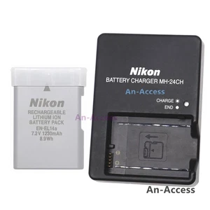 Original Nikon EN-EL14a Battery MH-24 Charger For D3400 D3500 D5600 P7000 P7100  - Picture 1 of 12