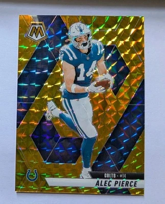 2025 Panini Mosaic #76 Alec Pierce Gold Prizm /10 SSP - Indianapolis Colts - Image 1 of 2