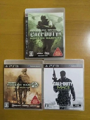 Call of Duty 4 Modern Warfare 1 2 3 Set PS3 PlayStation 3 Japan Version Tested - Image 1 of 3