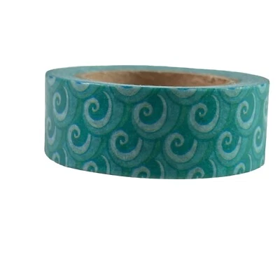Ocean Waves Azul Verde Washi Tape Papercraft Álbum de Recortes Planificador Escuela u Decoración Foto 1 de 2