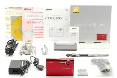 【TOP MINT in Box】Nikon COOLPIX S5 6.0MP Compact Digital Camera Red From Japan - Image 1 of 4