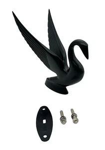 Matte Black Swan Hood Ornament For Peterbilt Kenworth Freightliner - Picture 1 of 9