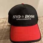 SNO BOSS Groomers Hat Snowmobile Black Red Cap Snowmobile Groomer Winter Trucker