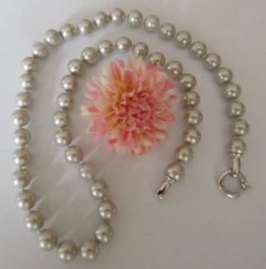 Pierre Lang schönes Perlencollier ca. 48 cm silbergrau gut erhalten - Bild 1 von 2