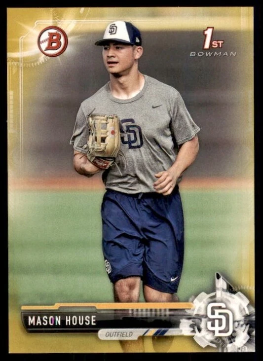 2017 Bowman Draft Gold #BD-97 Mason House /50 Padres Parallel Topps Rookie SP RC - Image 1 of 2