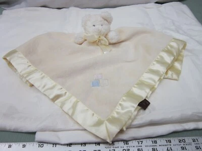 Unbranded Yellow Soft Security Blanket Lovey Dog Infant Stuffed Crib Cloth Bow  - Image 1 of 3