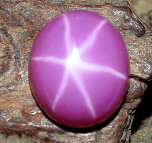 Natürlich 3.80 Karat Rosa Stern Rubin Oval Cabochonschliff Lose Edelstein - Picture 1 of 8