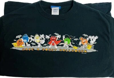 Camiseta M&M Marte Halloween Grande Negra "Have A Sweet Halloween" Camiseta Rara De Colección Foto 1 de 4