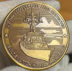 MEDALLA DE BAUTIZO EE.S. LASSEN~ DESTRUCTOR~NOMBRADO PARA GANADOR DE LA MEDALLA DE HONOR - Imagen 1 de 2