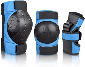 Adult/Child Knee Pads Wrist Guards Elbow Pads 6 in 1 Protective Gear Set LG Blue - Picture 1 of 10
