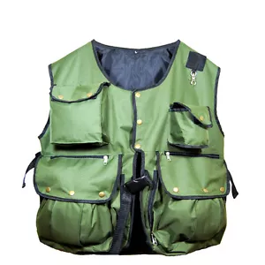 New Falconry and Hunting Waistcoat, Vest Olive Green, (All Sizes) Fully Adjust - Picture 1 of 2