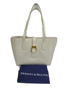 Dooney And Bourke Pepe Small Shannon Tote Pearl White Leather BCALD1371 New $348 - Picture 1 of 12