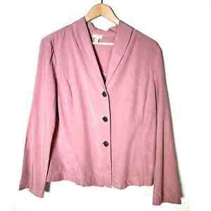 J. Jill pink button down casual Blazer suit jacket size medium M B44