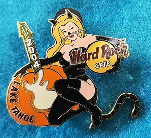 LAKE TAHOE HALLOWEEN 04 RUBIA TIGRE GATO NIÑA CALABAZA GUITARRA Hard Rock Café PIN - Imagen 1 de 1