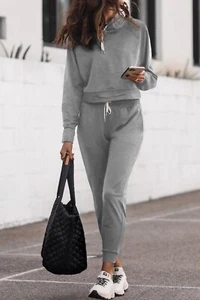 Cozy drawstring lounge set - Picture 1 of 4