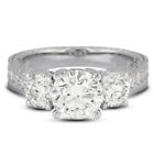 2.67ct D/SI2 Round Natural Diamonds 14kw Gold Vintage Style Engagement Ring