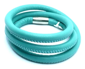 Brighton Woodstock Jade Triple Add Charms/Beads Leather Bracelet NWT 22in - Picture 1 of 8