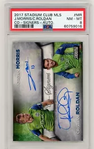 Topps Stadium Club MLS 2017 co-firmantes doble auto Jordan Morris Christian Roldan - Imagen 1 de 2