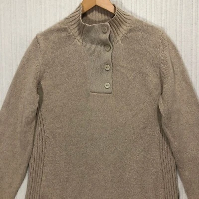 Suéter Pullover Woolrich Botón Cuello Simulado Ribete Acanalado Informal Top Mediano Foto 1 de 4