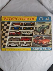 Vintage 1968 Matchbox Lesney G-4 Race'N Rally 10 Car Gift Set Complete With Box