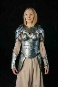 Medieval LARP Fantacy Woman Half Suit Of Armor Costume Silver Finish Wearable