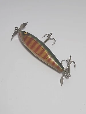 Vintage Wooden Injured Minnow 4" "GREAT LOOKING LURE"  Topwater  - Image 1 of 4