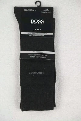 Hugo Boss Men's Black 2 Pair RS Logo CC Soft Cotton Mid Socks 7-13 New - Image 1 of 2