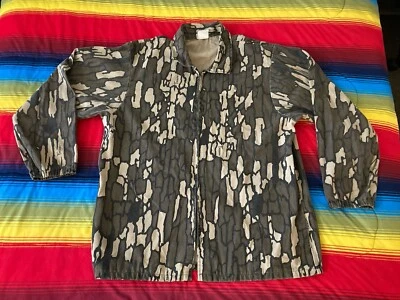 Jaqueta PELLE vintage feita nos EUA camuflagem TREBARK caça grande algodão holandês - Imagem 1 de 4